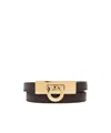 Ferragamo Gancini Double Twist Bracelet In Black