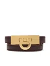 Ferragamo Gancini Double Twist Bracelet - Mis 15 In Brown