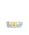 Ferragamo Gancini Double Twist Bracelet In Light Blue