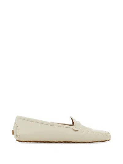 Ferragamo Gancini Driver Loafer In Neutral