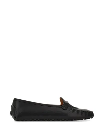 Ferragamo Gancini Driver Loafers In Black