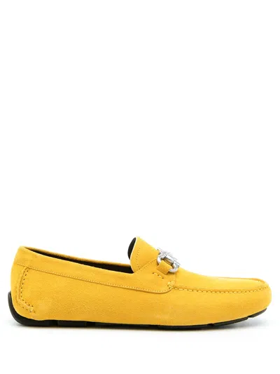 Ferragamo Gancini Driving Loafers In Orange
