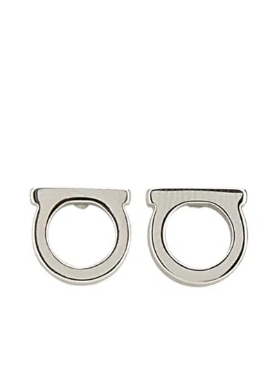 Ferragamo Gancini Stud Earrings In Metallic