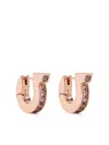 Ferragamo Gancini Crystal Hoop Earrings In Pink