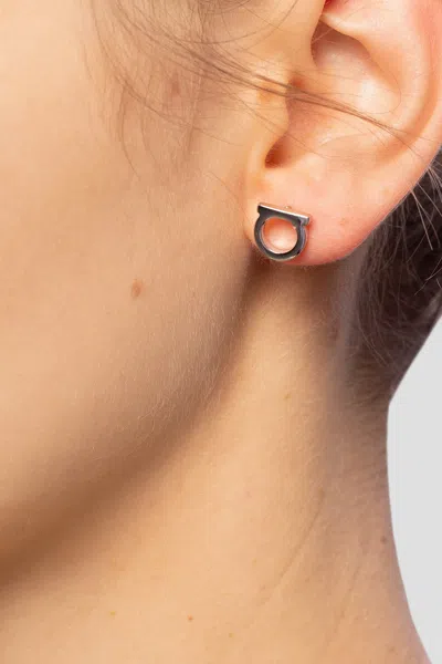 Ferragamo Gancini Earrings In Brown