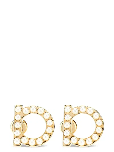 Ferragamo 'gancini' Earrings In Transparent