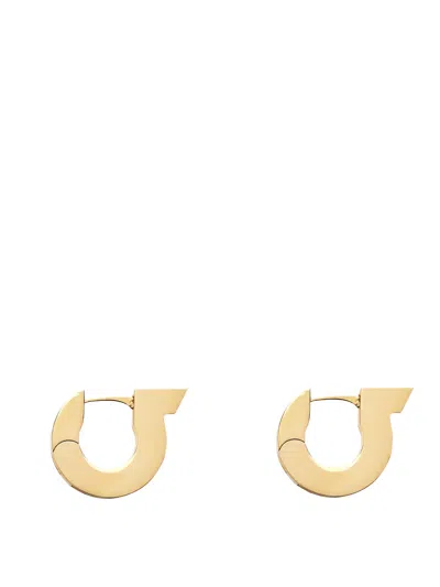 Ferragamo Gancini Crystal Hoop Earrings In Multicolor