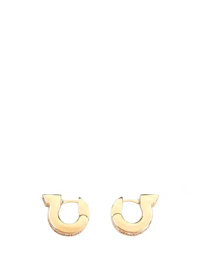 FERRAGAMO GANCINI EARRINGS WITH CRYSTALS