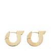 Ferragamo Gancini Crystal Hoop Earrings In Gold Tone