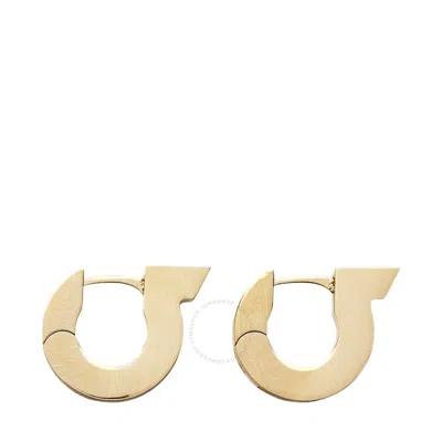 Ferragamo Gancini Earrings With Crystals In Gold