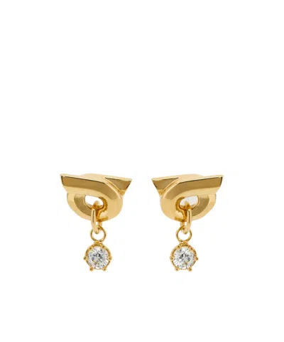 Ferragamo Gancini Earrings With Pendant In Gold