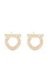 Ferragamo Gancini Earrings Gold-tone Finish Pearl Embellishments In Gold