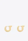 Ferragamo Gancini Crystal Hoop Earrings In Gold