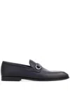 Ferragamo Moccasin With Gancini Ornament In Blue