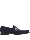 Ferragamo Gancini-embellished Loafers In Blue