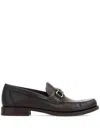 Ferragamo Gancini-embellished Loafers In Braun