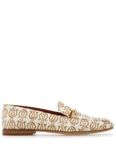 Ferragamo Gancini-embellished Loafers In Neutrals