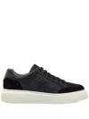Ferragamo Low Top Sneaker With Gancini Ornament In Black
