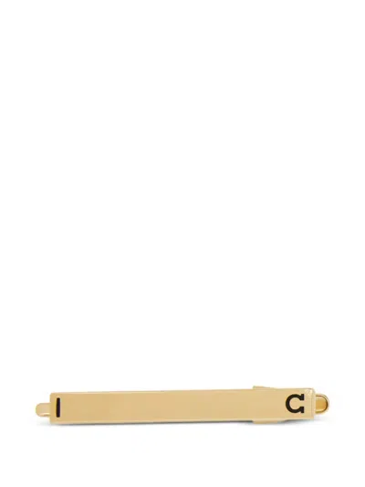 Ferragamo Gancini-embellished Tie Clip In Yellow