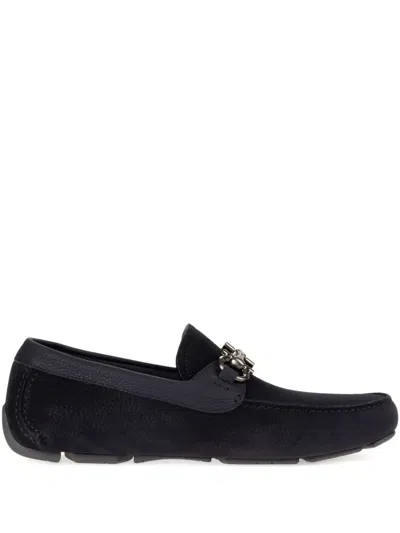 Ferragamo Gancini-embellishment Loafers In Blue