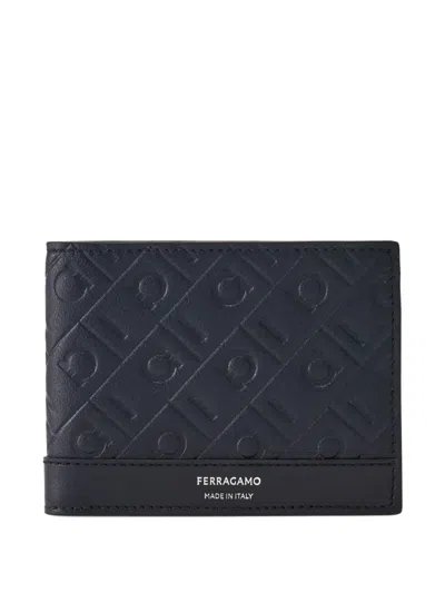 FERRAGAMO GANCINI-EMBOSSED BI-FOLD WALLET