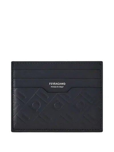 Ferragamo Gancini-embossed Cardholder In Blue