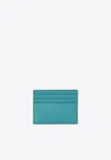 Ferragamo Gancini Embossed Cardholder In Calf Leather In Turquoise
