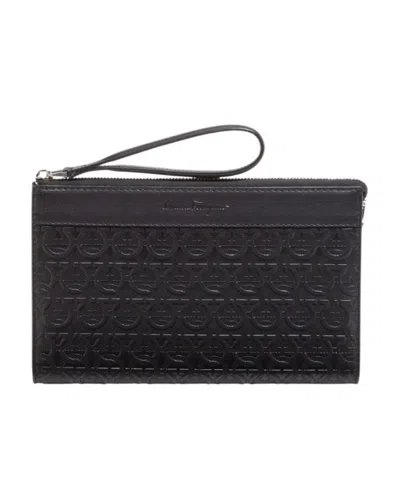 Ferragamo Gancini-embossed Pouch