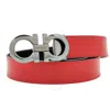 Ferragamo Gancini Embossed Reversible And Adjustable Belt In Red