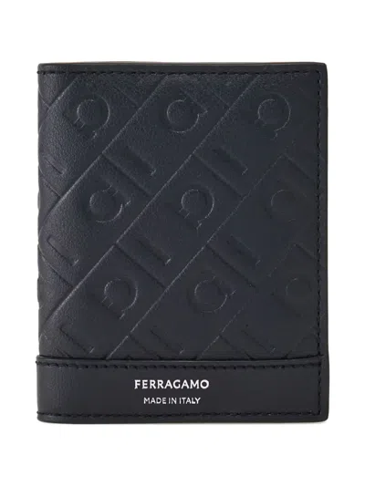 Ferragamo Gancini-embossed Wallet In Blue