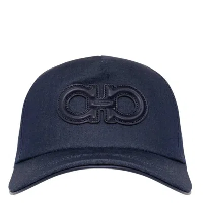 Ferragamo Gancini Embroidered Baseball Cap In Blue