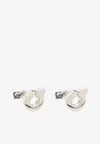 Ferragamo Gancini Engraved Cufflinks In Silver
