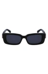 Ferragamo Gancini Evolution 52mm Rectangular Sunglasses In Black