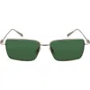 Ferragamo Gold Metal Sunglasses In Light Gold/green