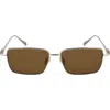 Ferragamo Gancini Evolution 57mm Rectangular Sunglasses In Brown