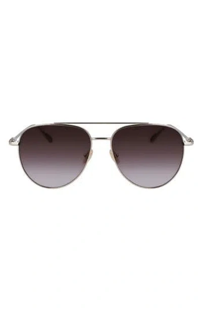 Ferragamo Gancini Evolution 61mm Aviator Sunglasses In Red