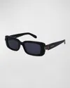 Ferragamo Gancini Evolution 52mm Rectangular Sunglasses In Black