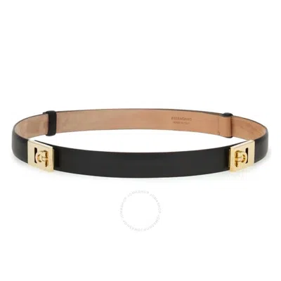 Ferragamo Gancini Extendable Hug Belt In Black