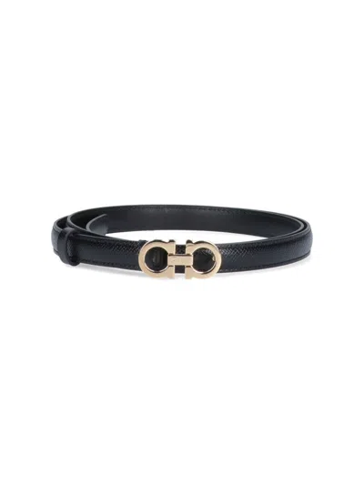 FERRAGAMO GANCINI' FIXED BELT - BLACK