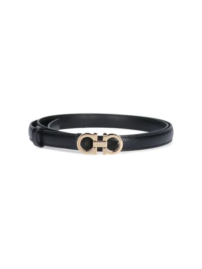 Ferragamo Gancini Fixed Belt In Black