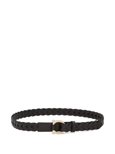 Ferragamo Gancini Fixed Belt In Brown