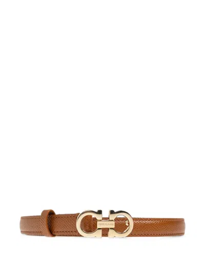 Ferragamo Gancini Fixed Belt In Brown