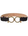 Ferragamo Gancini Fixed Leather Belt In Black