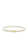 Ferragamo Gancini Fixed Leather Belt In White