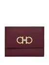 Ferragamo Gancini Flap Credit Card Holder In Red
