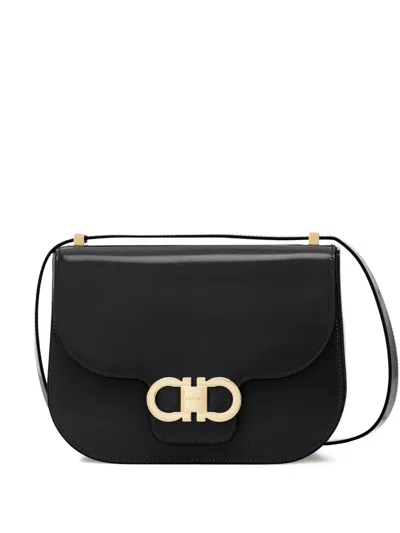 Ferragamo Gancini Flap Crossbody Bag In Black