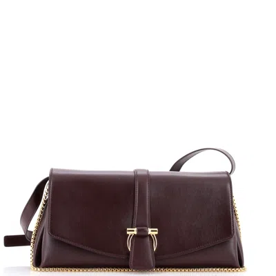Ferragamo Gancini Flap Crossbody Bag Leather In Red