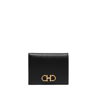 Ferragamo Gancini Folding Wallet In Black