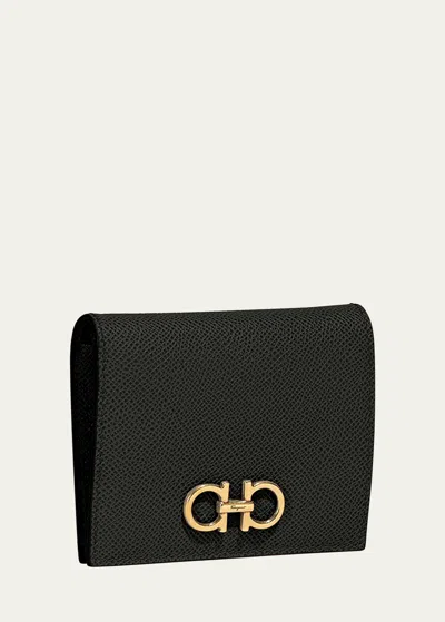 FERRAGAMO GANCINI FRENCH LEATHER WALLET