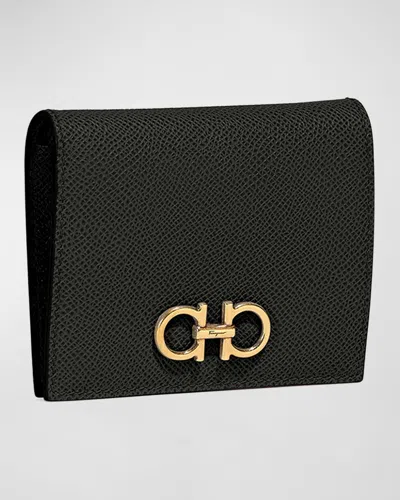 FERRAGAMO GANCINI FRENCH LEATHER WALLET